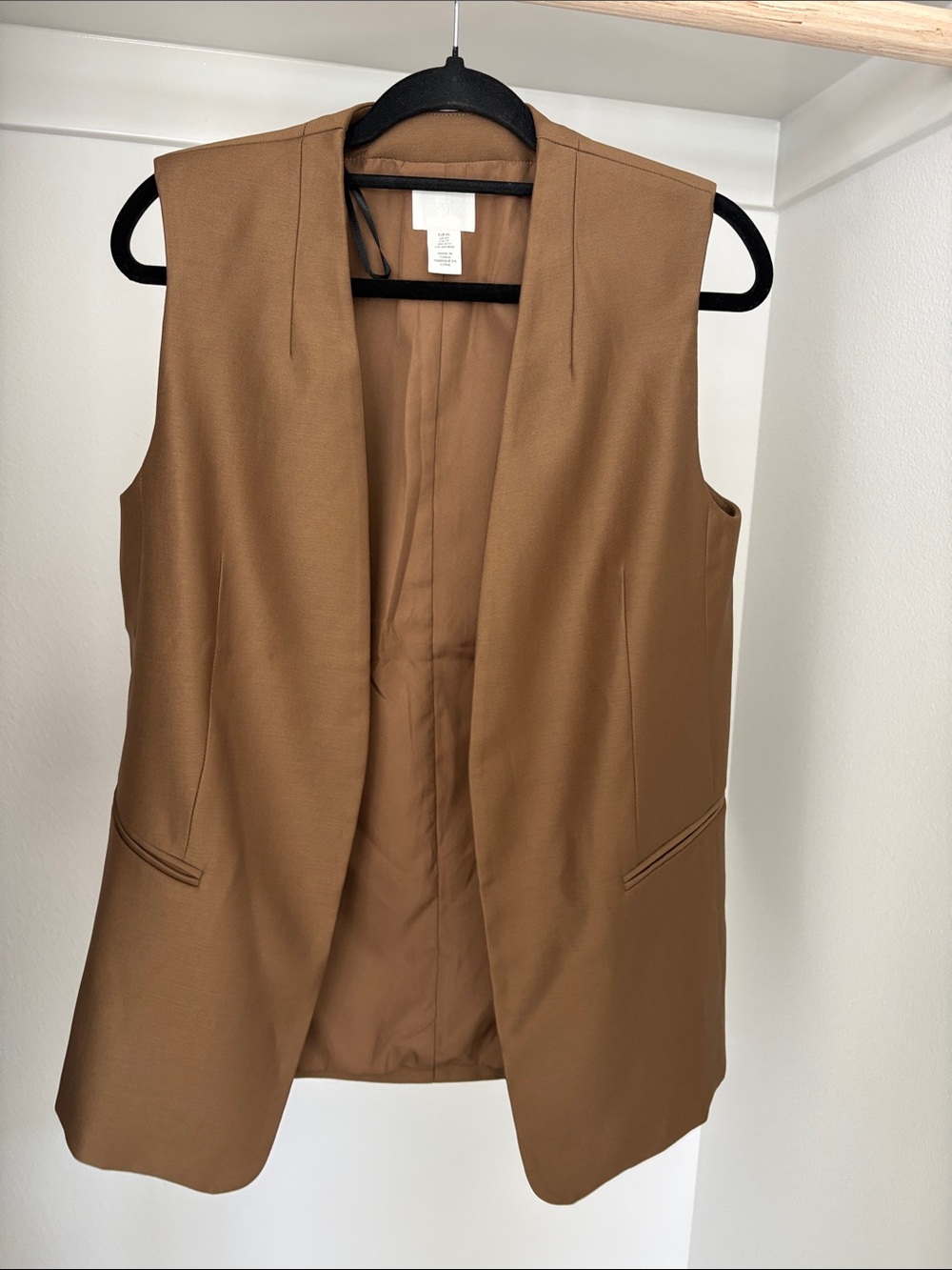 H&M Camel Sleeveless Tailored Vest